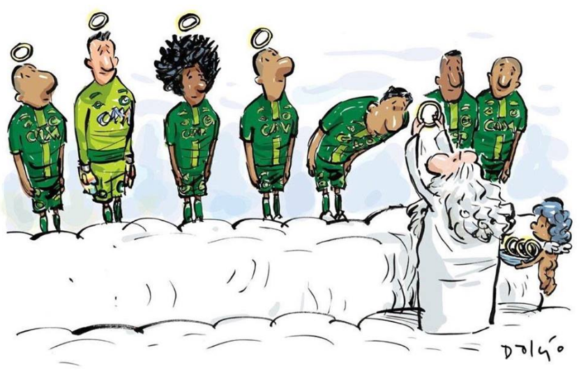 Chapecoense cartoon drawing posted by their official facebook page.